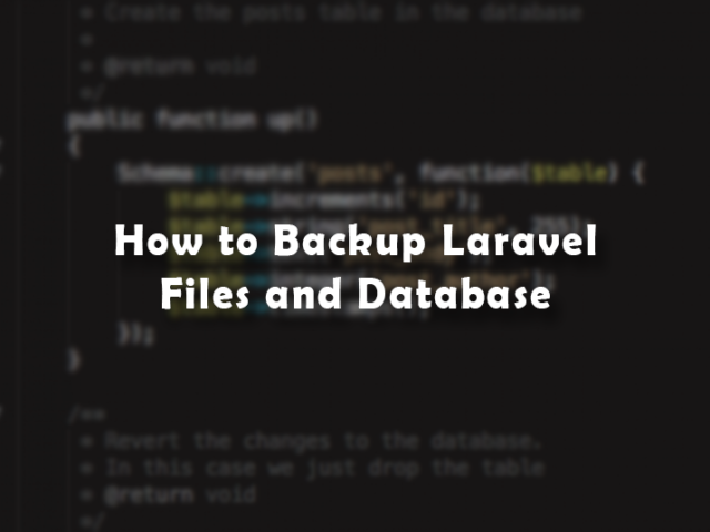 How to Backup Laravel Files and Database